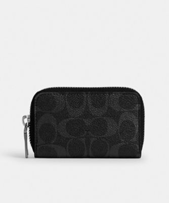 ＜COACH＞スモール　ジップ　アラウンド　カード　ケース・シグネチャー　キャンバス